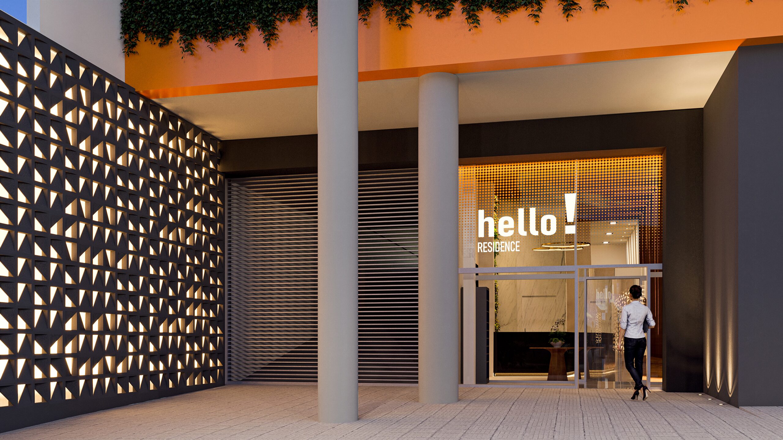 Imagem da entrada do empreendimento Hello Residence.