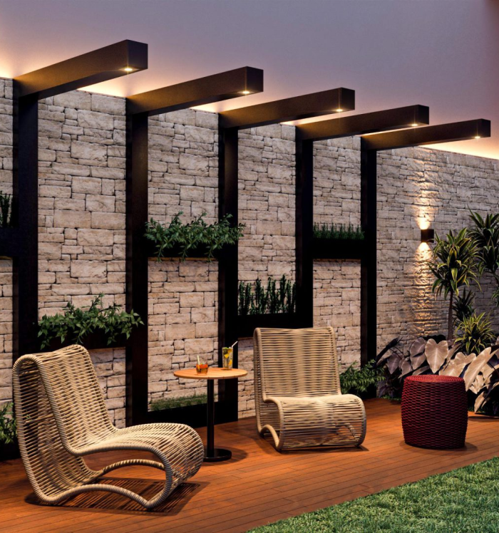 Imagem artística do pergolado do Hello! Residence.