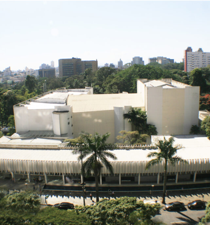 Vista área panorâmica do Palácio das Artes.