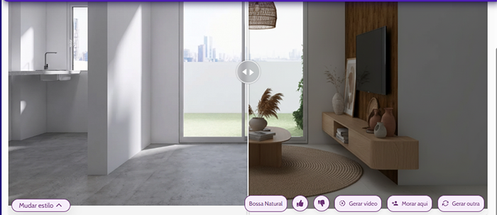 Imagem do Arquiteto de Bolso, onde é possível simular estilos de decoração para seu apartamento.